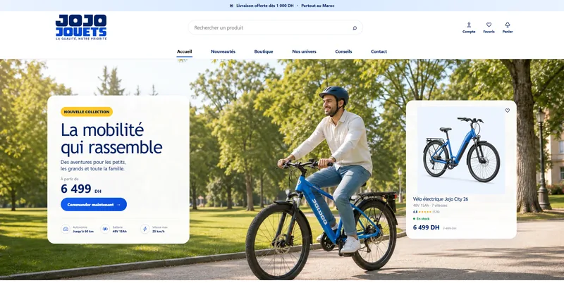 Site e-commerce Jojo Jouets au Maroc